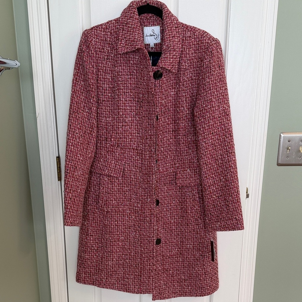 Sam Edelman Pink Tweed Trench Coat
